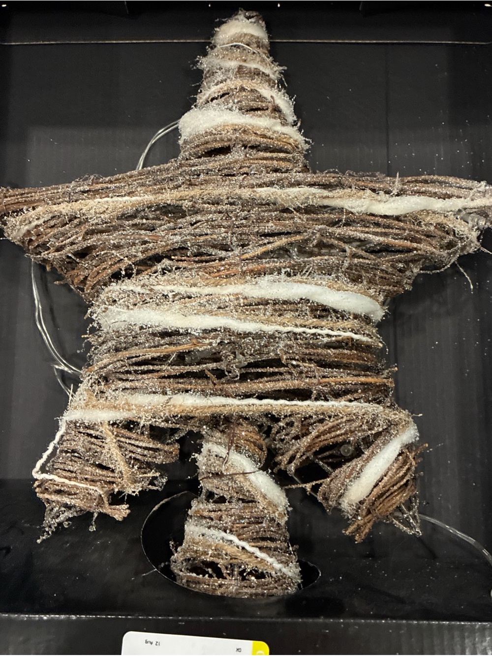 Rustic Twig Star Wall Art with White Accent